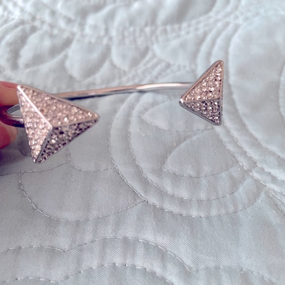 Silver tone and rhinestone bangle - Picture 2 of 2